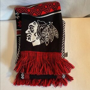 NHL Chicago Blackhawks double sided unisex fan knit winter scarf with fringe OS